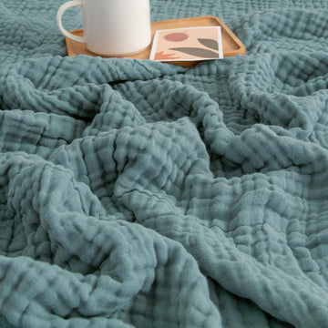 Muslin Throw Blanket for Adults 100% Cotton Blankets, 50"x71")