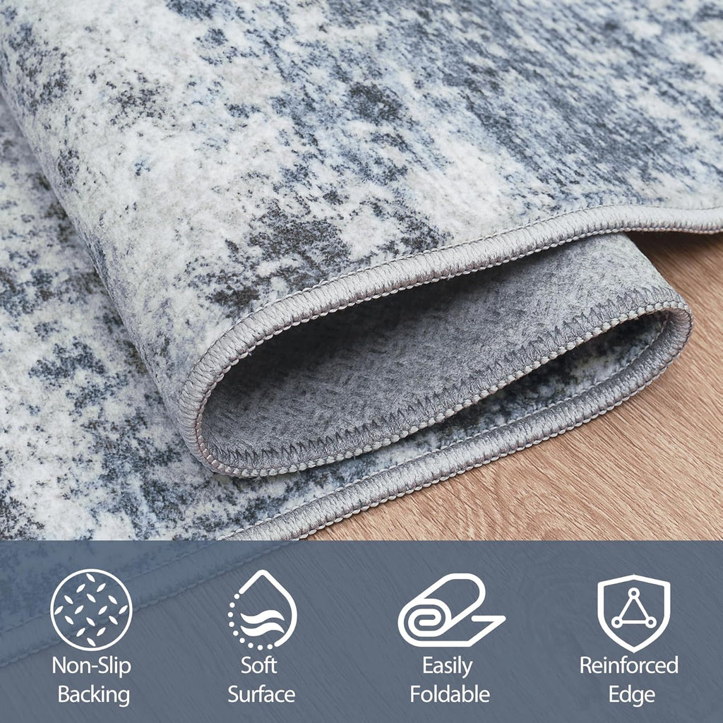 Round Rug 8ft Circle Rug Washable: Carpet Circular Area Rug for Entryway Kitchen Bedroom Dining Room