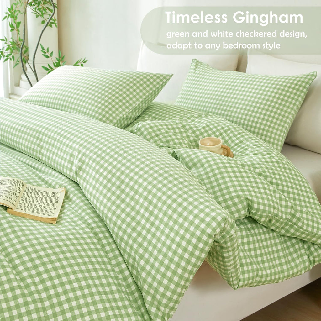 Comforter Set, Green Gingham