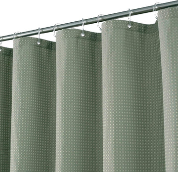Waffle Weave Fabric Shower Curtain 72" x 72"- Green