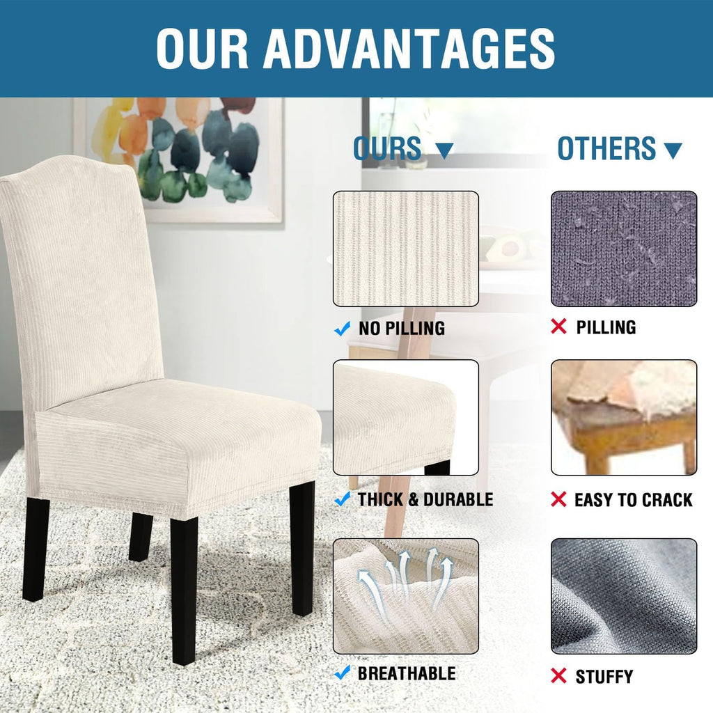 Velvet Dining Chair Covers Stretch Chair Covers for Dining Room Set of 4 Parson Chair Slipcovers