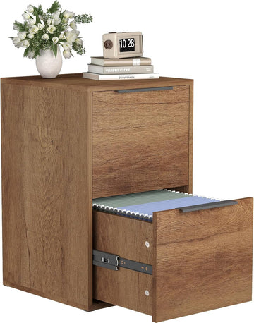 File Cabinet, 2 Drawer Filing Cabinet , Modern Farmhouse File Cabinets with Hanging Rail for Letter Files,Small