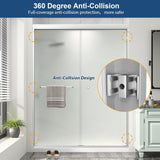 Double Sliding Shower Door 55"-60" W x 72" H with Nano Anti-Explosion Safety Film