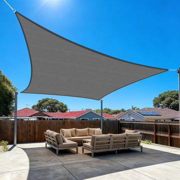Sun Shade Sail 20'X20' Rectangle Dark Grey Heavy Duty UV Protection Breathable Canopy Lawn Garden Outdoor Use
