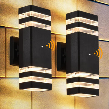 Dusk to Dawn Outdoor Wall Lights 2 Pack, 3000K Warm White Exterior Lighting Fixtures