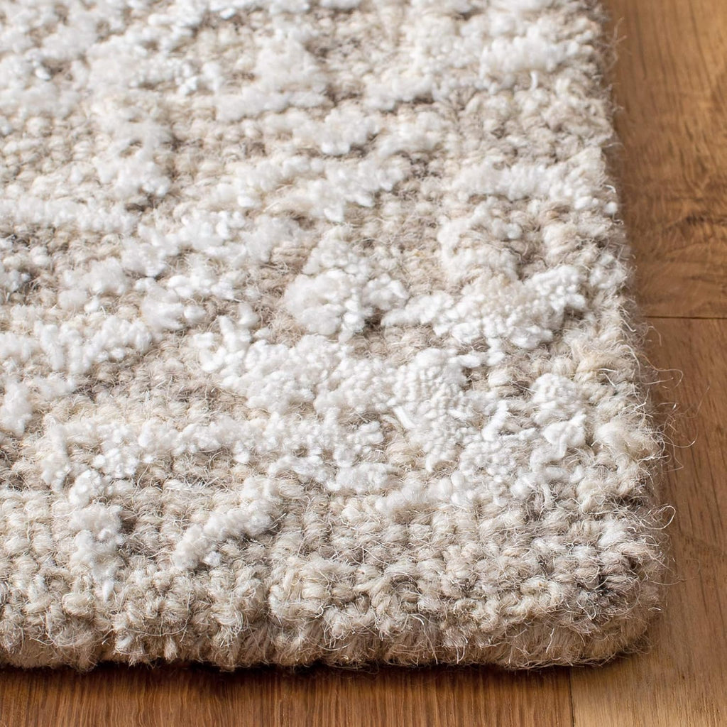 Glamour Area Rug - 9' x 12', Beige, Handmade Wool & Viscose