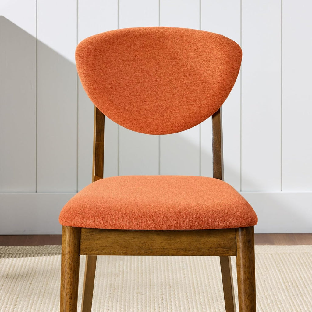 Best Choice Products Dining Chairs Set of 2, Mid-Century Modern Upholstered Wood, Armless w/Seat Cushion