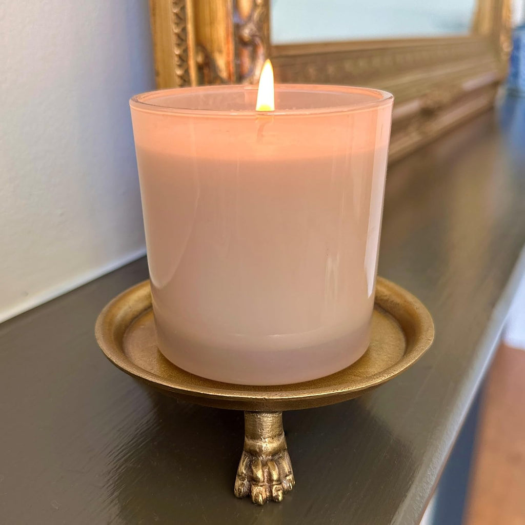 100% Solid Brass Clawfoot Candle Dish - Pedestal Dish - Candle Holder - Jewelry Holder - Perfect for Wax Candles