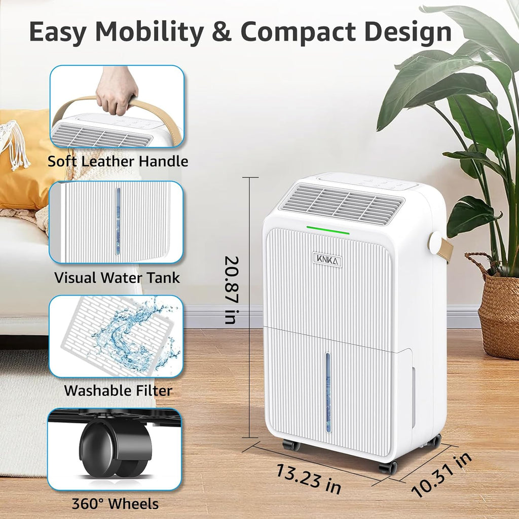 2500 Sq.Ft Dehumidifier for Basement with Drain Hose Max 34 Pints, Dehumidifiers for Home, Bedroom, Bathroom