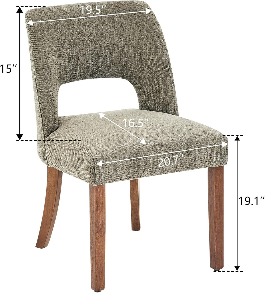Wooden Dining Chairs Set of 4, Modern Fabric Upholstered Dining Room Chair Kitchen Chairs, Farmhouse Dinner Chair for