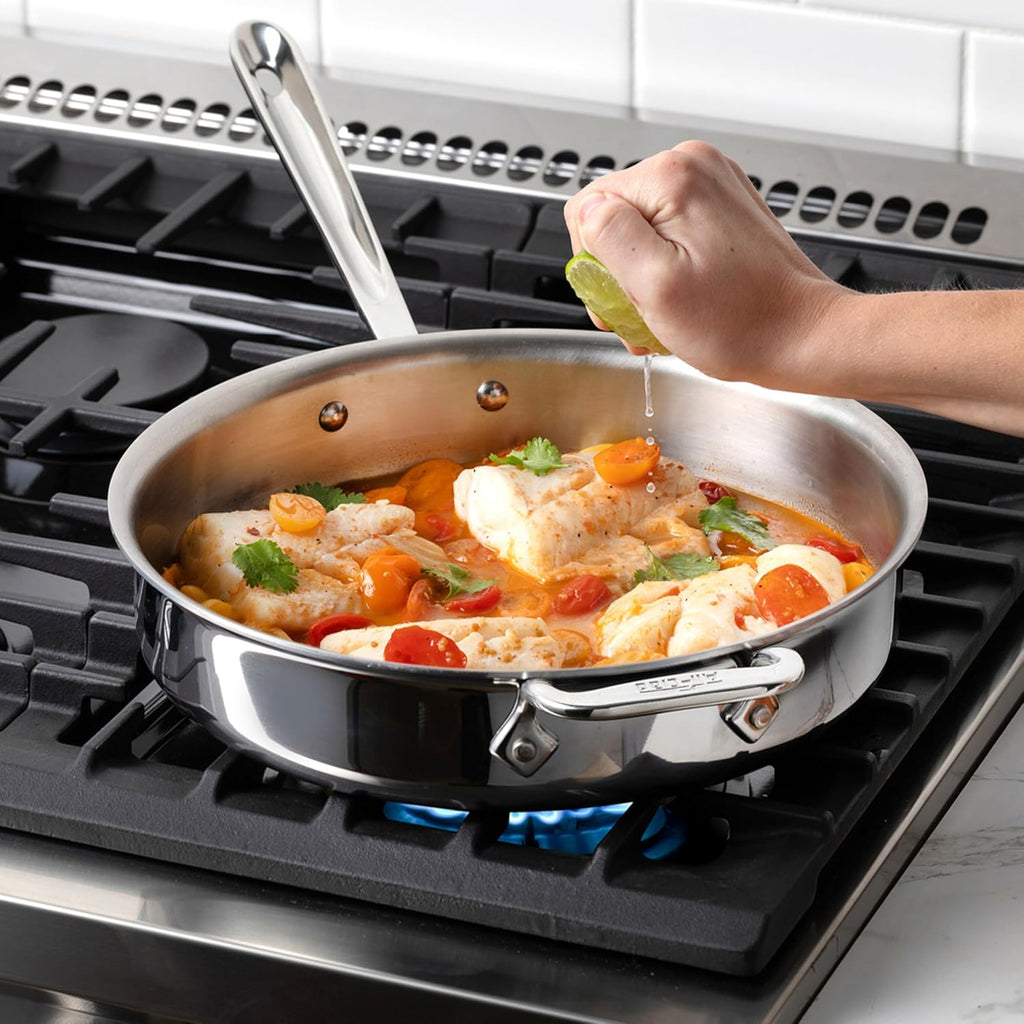 D3 Stainless Steel 10 Piece Cookware Set- USA- Includes Frying Pans, Saucepan, Sautépan, Stockpot - Professional