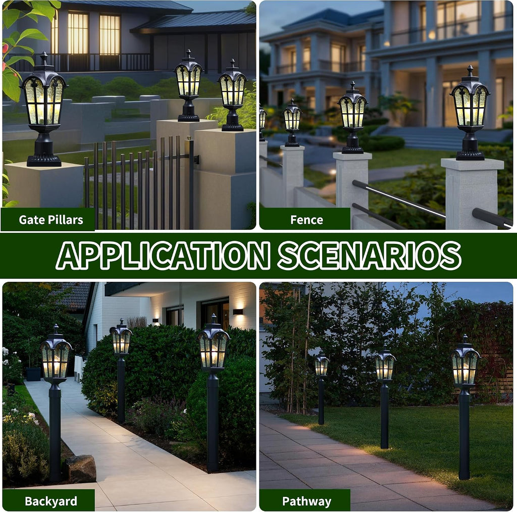 Outdoor Post Lights Fixture Anti-Rust Lamp Post Light Fixture Waterproof Exterior Pole Light Outside Pole Lighting