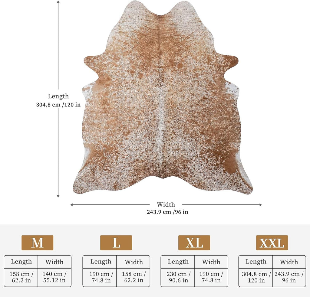 Faux Cowhide Rug Large 8x10 Cow Print Non-Slip Cow Hide Area Rug Western Animal Print Rug No Fur Cowhide Design Decor