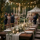 Acrylic Candelabra Centerpieces for Tables, 37.4in Tall 6 Arm Acrylic Candle Holder for Taper LED Candles, Clear