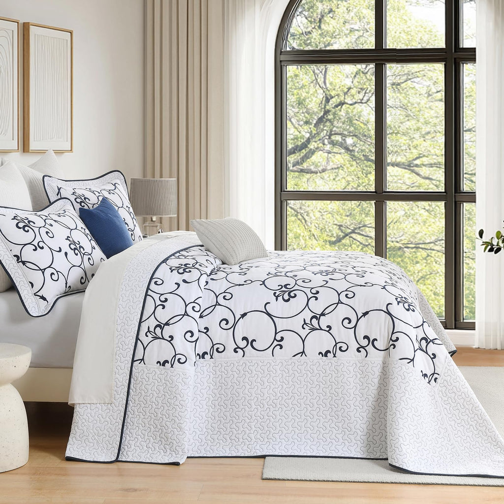 100% Cotton 120x120, Navy White