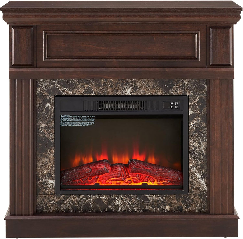 42 inch Electric Fireplace with Mantel, Portable Freestanding Wood Stove with Remote Control, 23'' Fireplace Insert