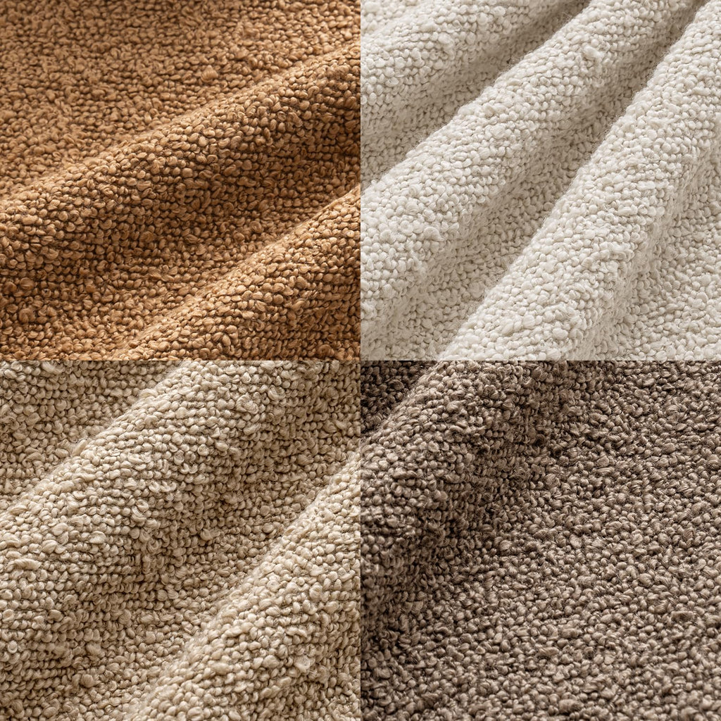 Fall Decorative Boucle Throw Pillow Covers 18x18 Brown Set of 4