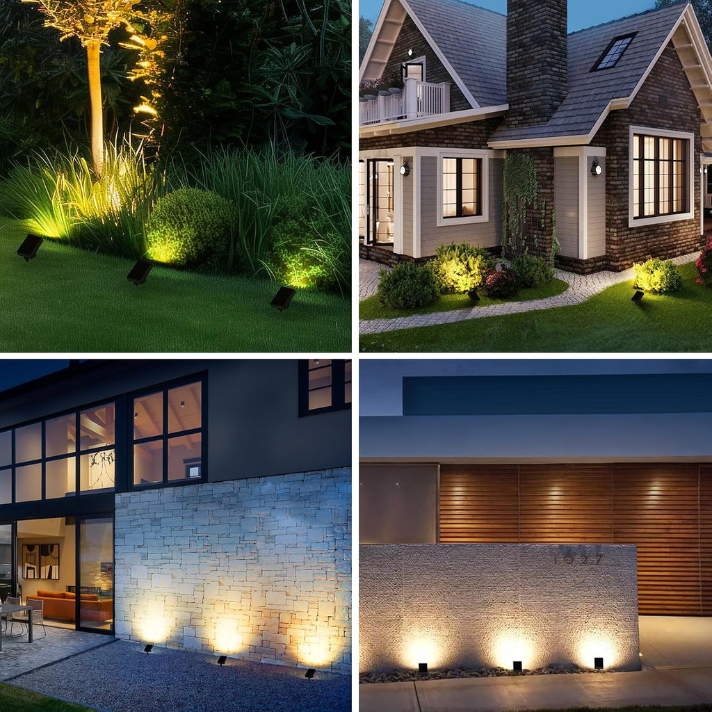 Solar Spot Light Outdoor,3000K Solar Yard Light, Metal Ground Spike | 4 Working Modes, 500LM Solar Lawn Light, IP65