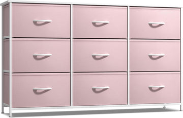 Kids Dresser with 9 Drawers - Storage Unit Organizer Chest for Clothes - Bedroom, Kids Room, Nursery, & Closet