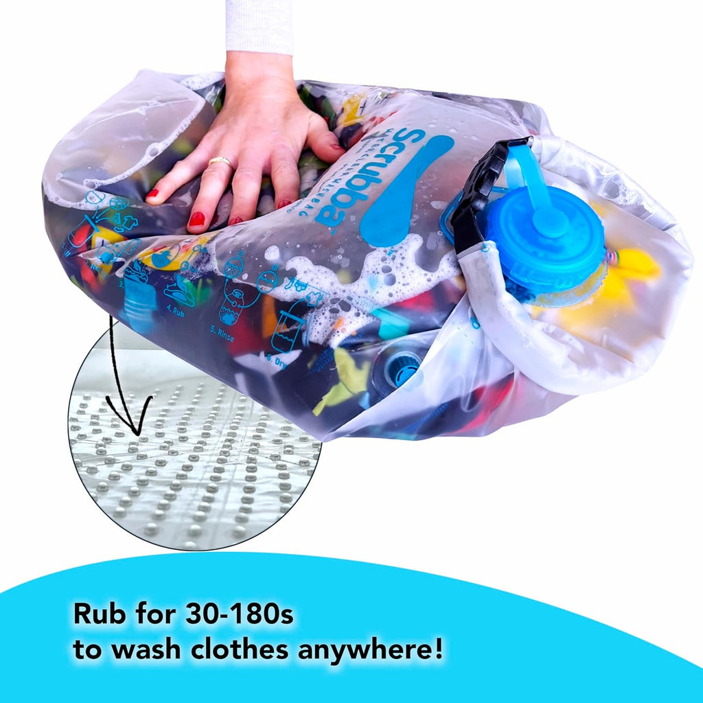 Waterclear Wash Bag Portable Washing Machine - New Water Inlet/Outlet for easy rinsing - Manual Portable Washer for