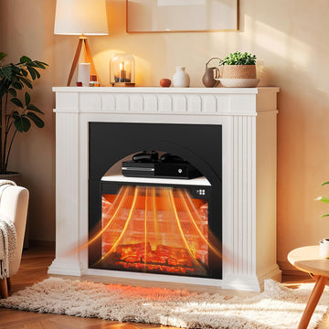 44" Electric Fireplace Mantel, TV Stand with Freestanding Electric Fireplace