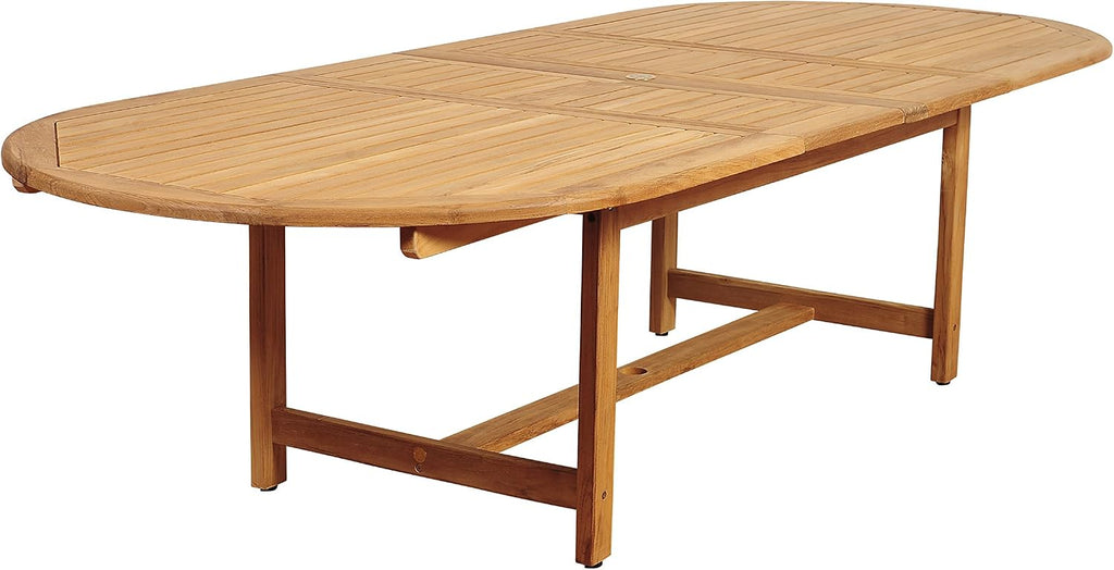Greenville 9 Piece Teak Double Extendable Oval Dining Set