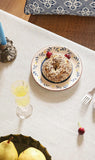 Designer Vintage Small Blue Rectangle Table Cloth,Linen Leaves Pattern Floral Tablecloth,Farmhouse F