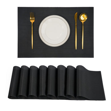 Placemats Set of 8,Non-Slip PVC Weave Table Mats Easy to Clean,Heat Resistant Place Mats Dining Table Decoration