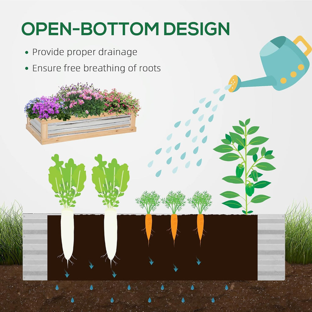 48x24x32'' Wooden Cold Frame Greenhouse Raised Bed with Polycarbonate Lid | Hinged Top for Ventilation & Easy