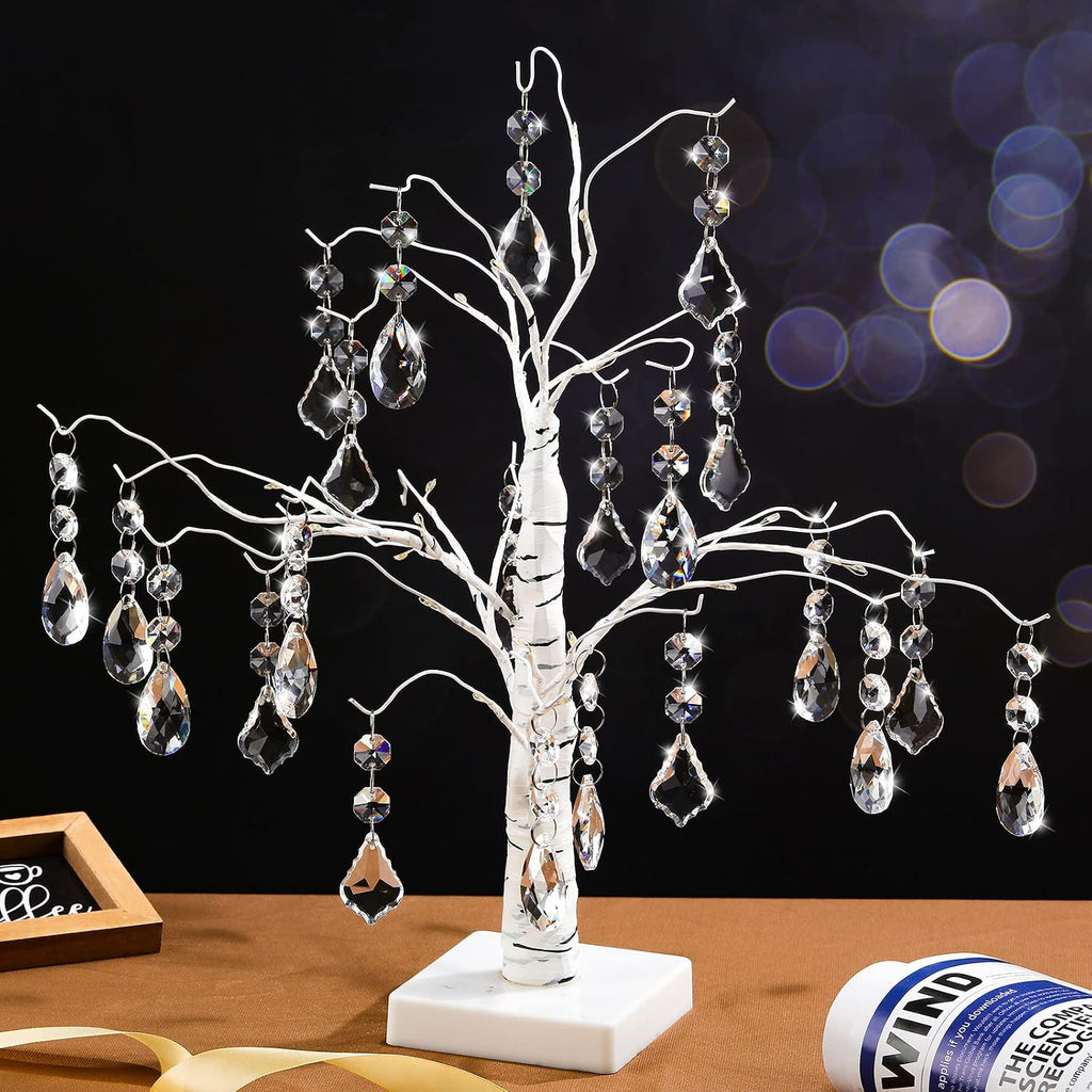 26 Pcs Chandelier Crystal Replacement 38 mm Teardrop Crystal Prisms Hanging Gems Parts for Lamps and Chandeliers