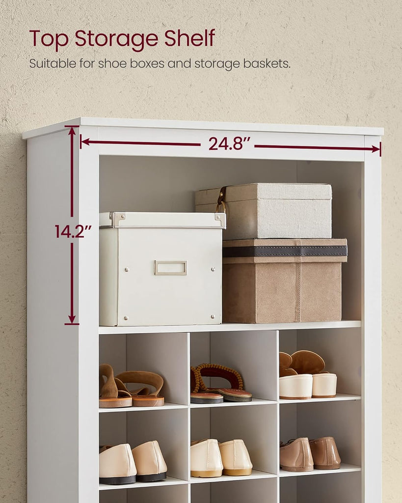 Shoe Storage Cabinet, 10 Tier Shoe Rack Organizer, Holds Up to 30 Pairs of Shoes, Bedroom, 12.6 x 24.8 x 73.6 Inches