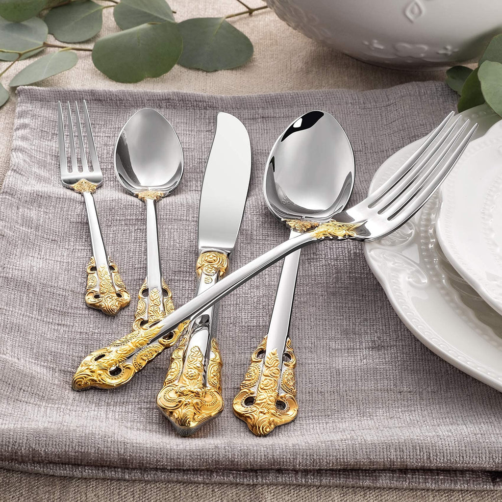Luxury 45-Piece 18/10 Stainless Steel Flatware Set