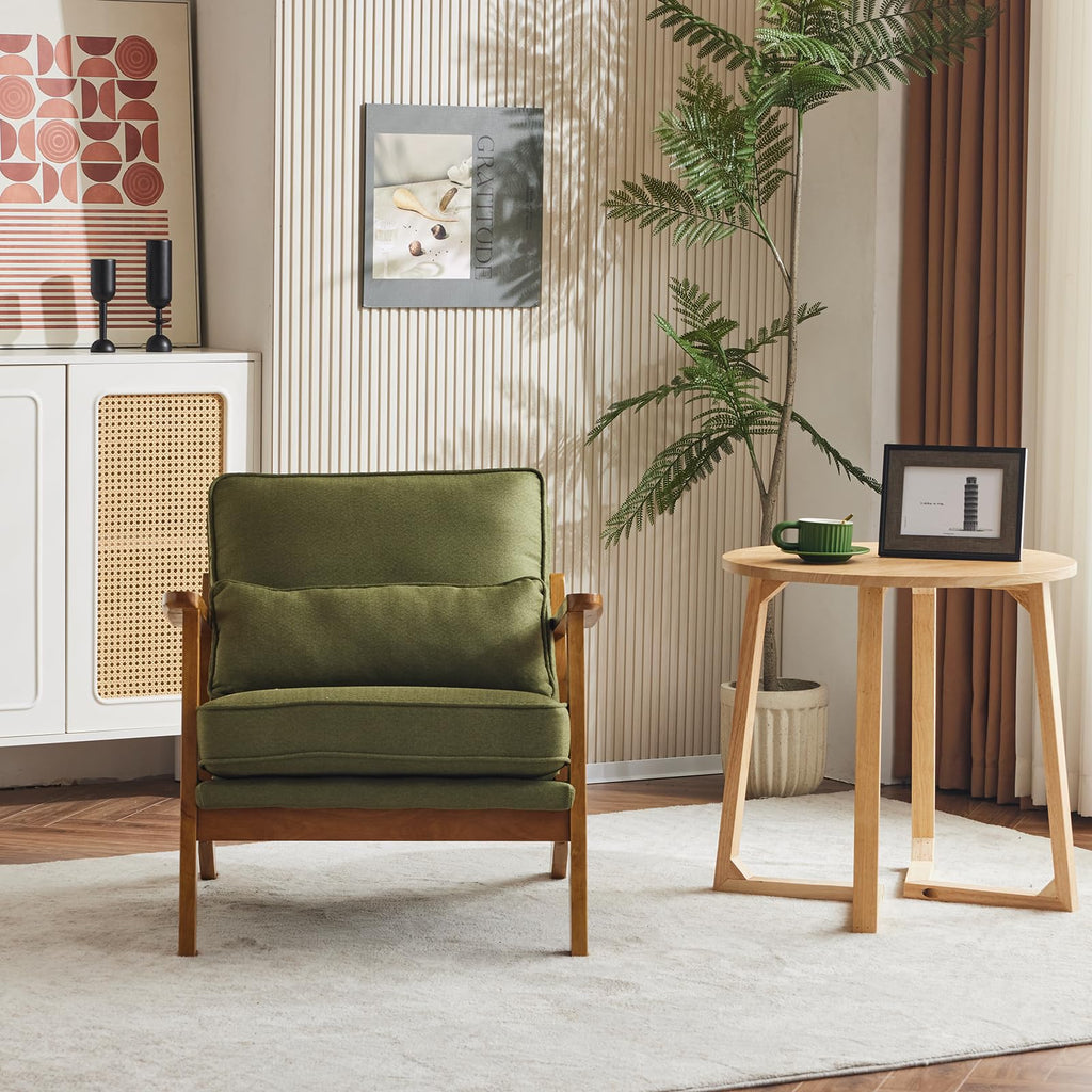 Mid-Century Lounge Accent Chair, Green