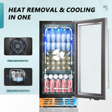 15 Inch Beverage Refrigerator Cooler Under Counter 127 Cans Beverage Fridge Buil