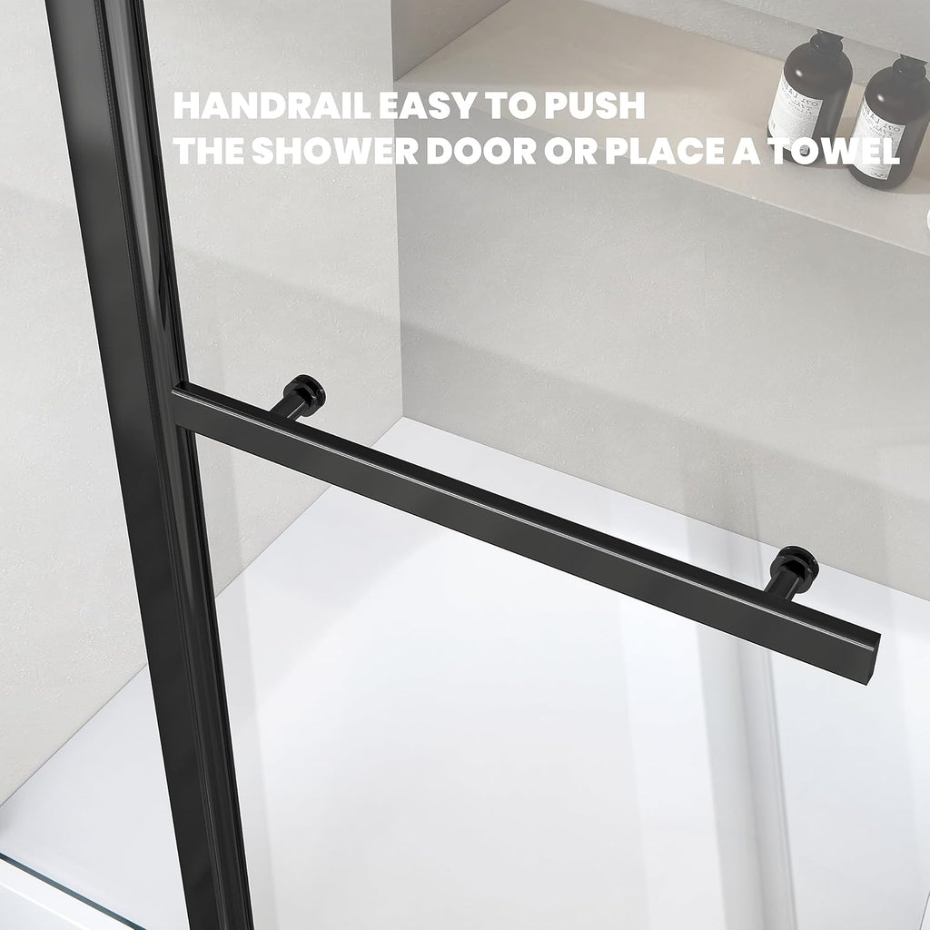 Bathroom Pivot Tub Glass Door 36" W*55" H, Folding Bathtub Shower Door Screen with Tempered Glass