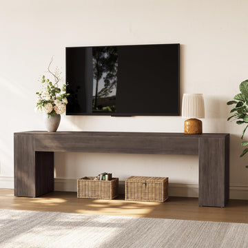 70.8" TV Stand, Wooden Entertainment Center, Low TV Console Table for TVs Up to 80", Modern Chic Entertainment Center