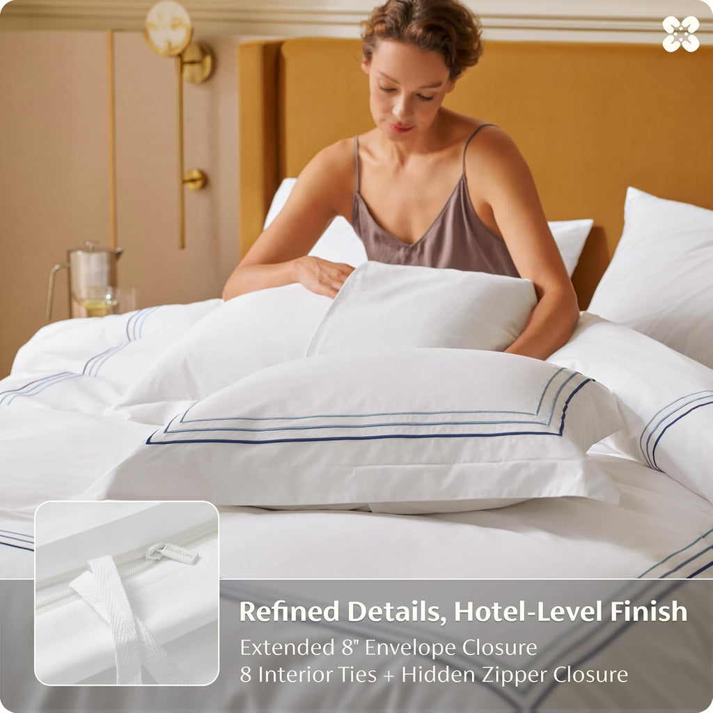 100% Giza Egyptian Cotton Duvet Cover, CEA Certified Luxury Hotel Duvet Cover, PureWoven Soft & Breathable