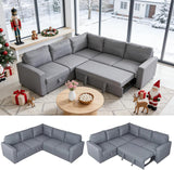 Sectional Sleeper Sofa with Pull Out Bed, L Shaped Pull Out Couch with Storage Chaise
