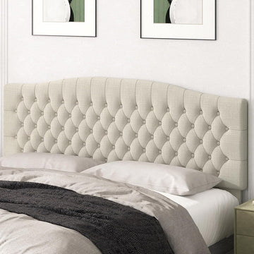 King Headboard Only, Upholstered Headboard King for Adjustable Bed Linen Tufted Wall Mounted Head Board with Solid