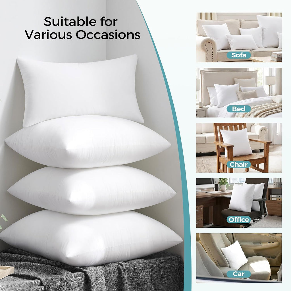 12x20 Throw Pillow Insert Set of 1 - Supportive & Fluffy Down Alternative Pillow Forms for Couch, Sofa & Bed, Indoor