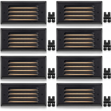 Low Voltage Step Lights 5W 6in Outdoor Black Cast-Aluminum