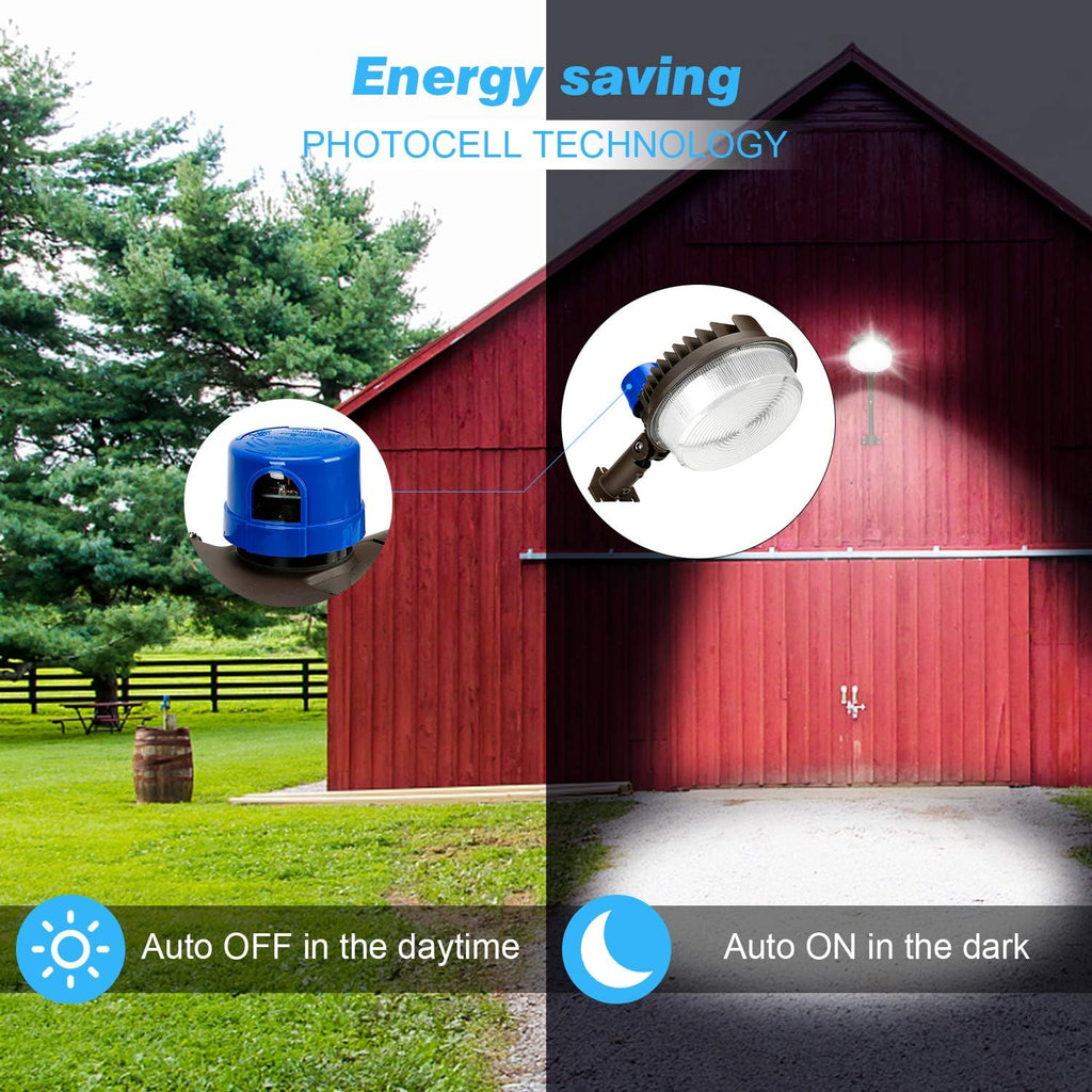 120W LED Barn Light Dusk to Dawn Outdoor Security Area Flood Light | 18000LM,5000K,Photocell,Free Extension Arm,Pole