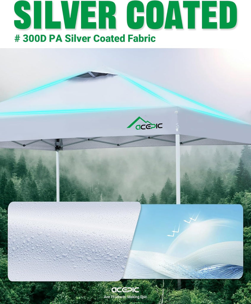10x10 Pop Up Canopy Tent, One Push Instant Outdoor Gazebo with Vented Top