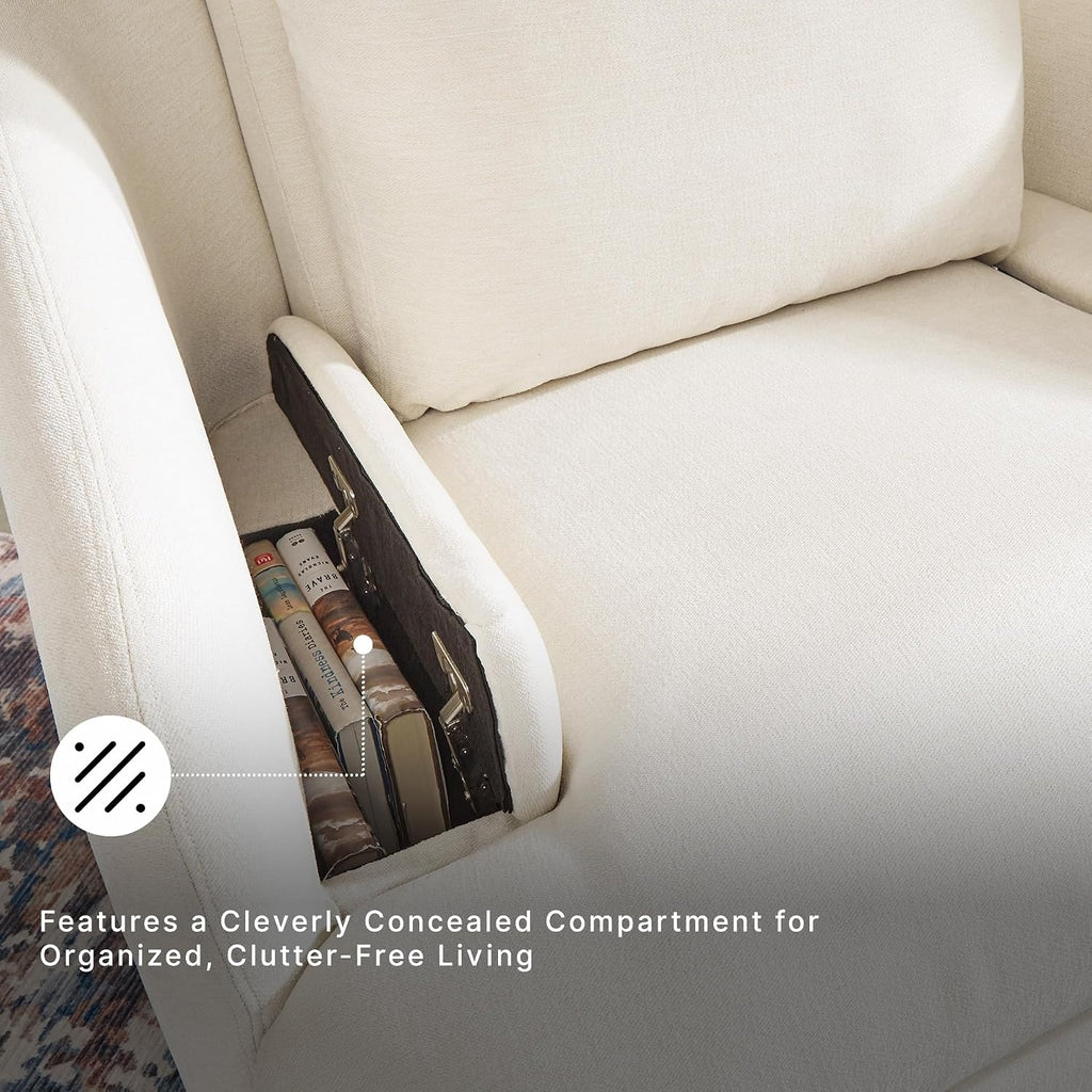 Swivel Glider Recliner, Nursery Rocking Chair | Stain-resistant Next-Gen Nuvella fabric, Rocking chair for nurseries