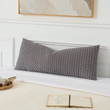 14x36 Inch Pillow Cover Pack of 1 Soft Boho Stripe Corduroy Large Long Rectangle Lumbar Cushion Cover Farmhouse