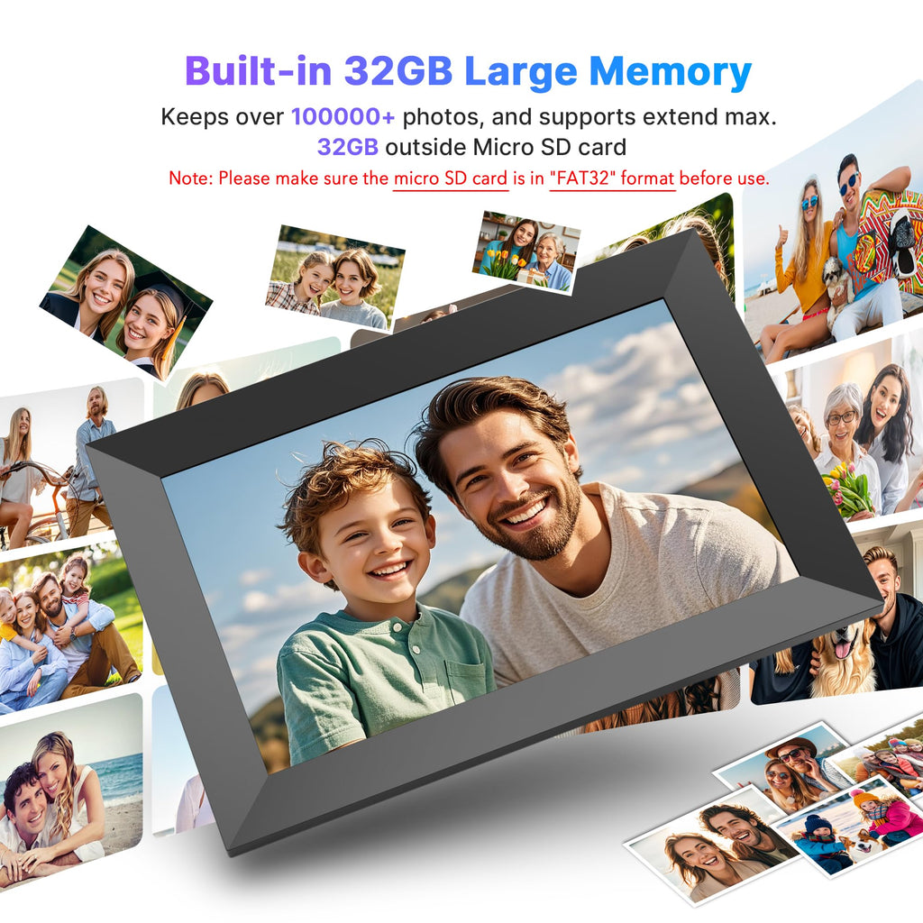 Uhale 10.1" Digital Picture Frame 32GB Storage WiFi Electronic Photo Frames