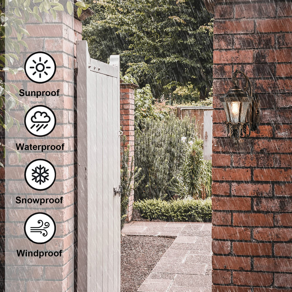 Waterproof Retro Brass 20.87" H Outdoor Wall Light with Glass