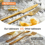 Gold Silverware Set, 20-Piece Flatware Cutlery Set for 4