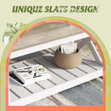Farmhouse Coffee Table, 40.1" Rustic Center Table with X-Frame Support & Storage Shelf