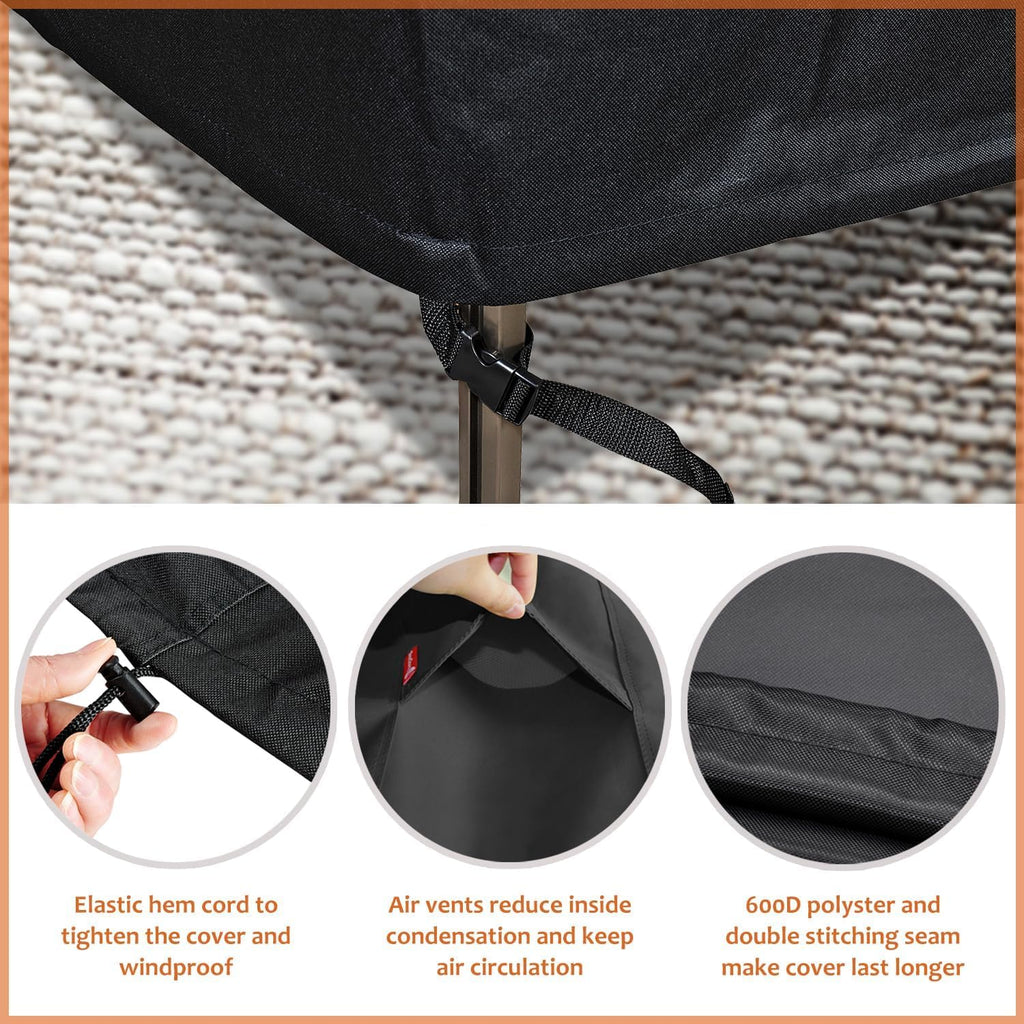 Fire Pit Cover Square 48"Lx48"Wx29"H, Waterproof 600D Polyester